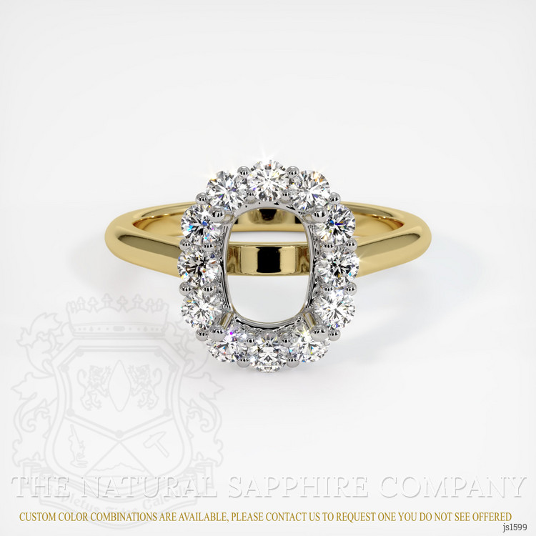 18K White & Yellow Halo Ring Setting