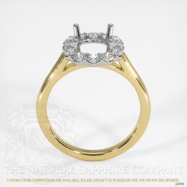 18K White & Yellow Halo Ring Setting