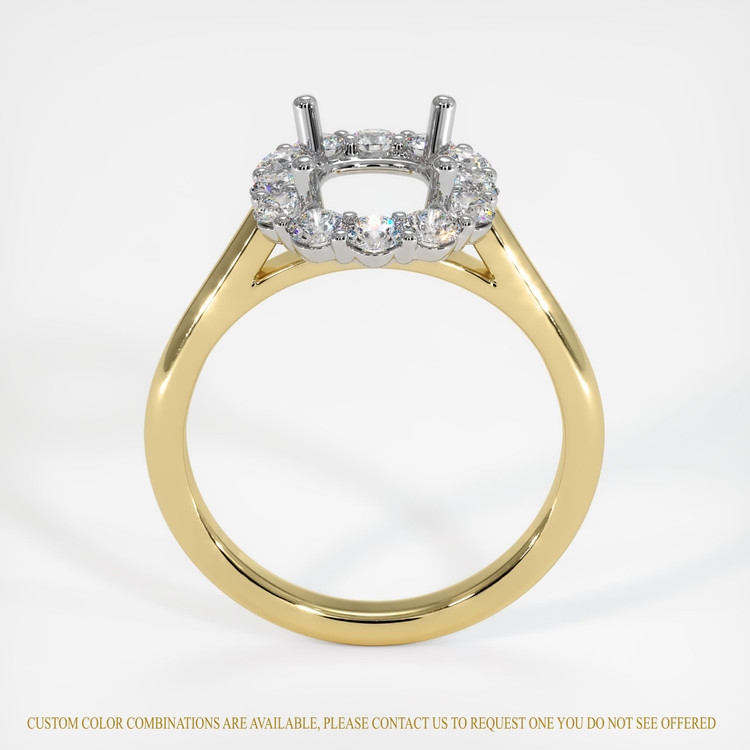 18K White & Yellow Halo Ring Setting