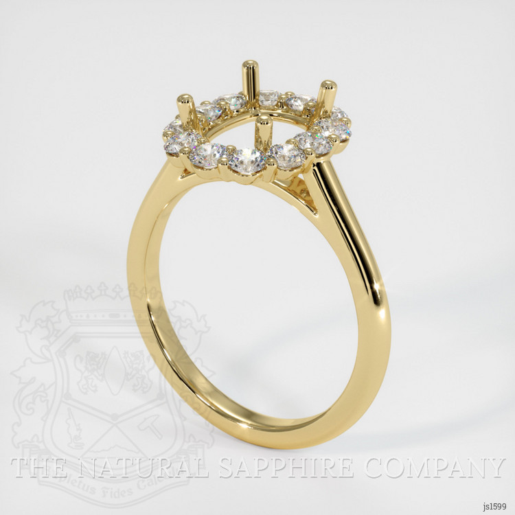 10K Yellow Gold Halo Ring Setting