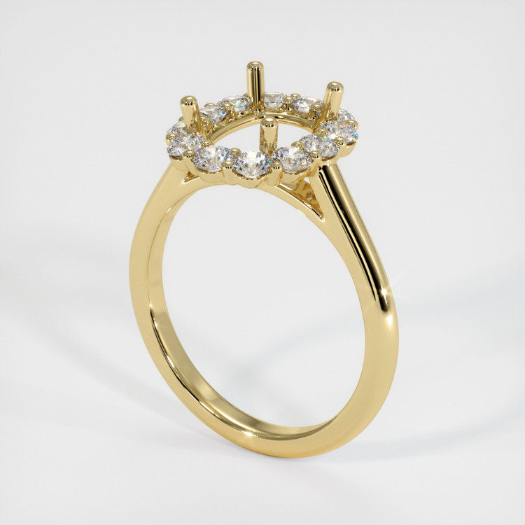 14K Yellow Gold Halo Ring Setting