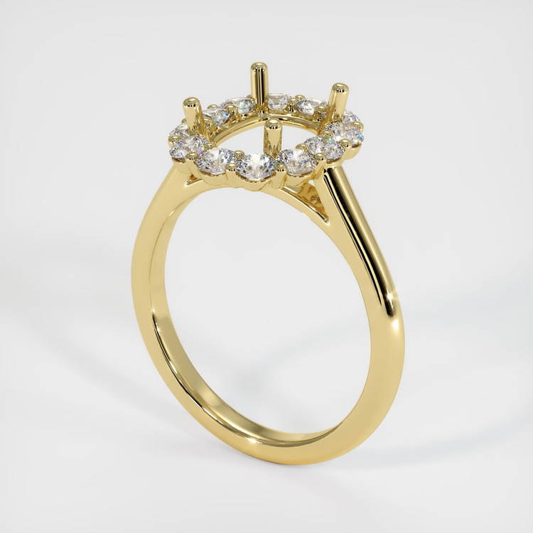 18K Yellow Gold Halo Ring Setting