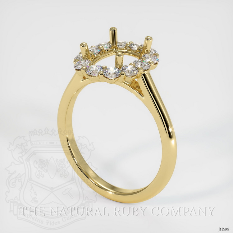 18K Yellow Gold Halo Ring Setting