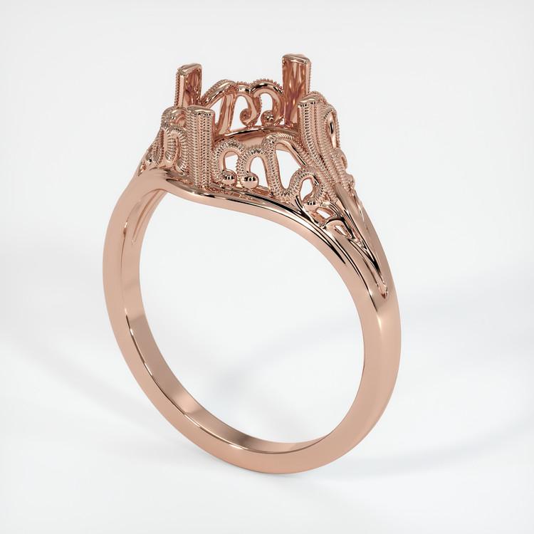 14K Rose Gold Antique Style Ring Setting