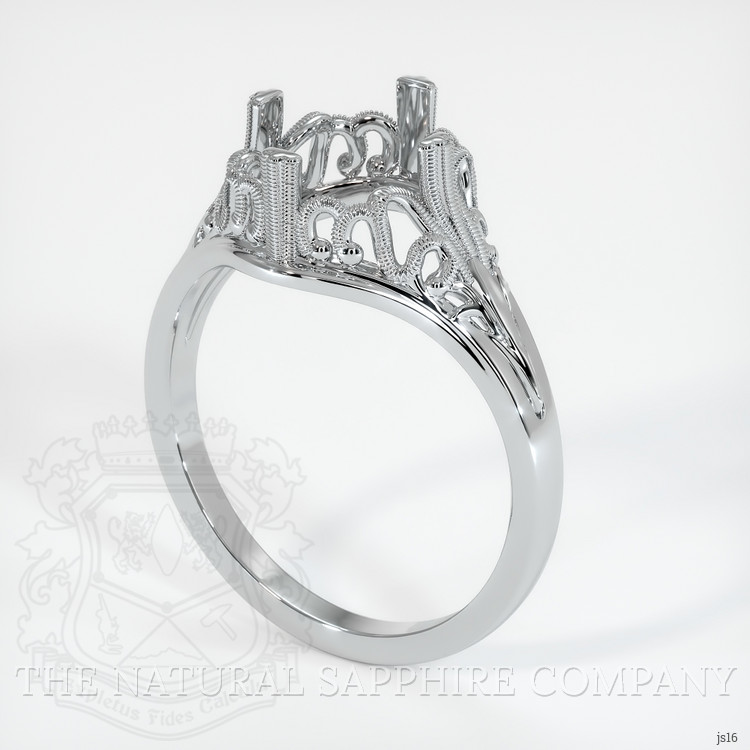 10K White Gold Antique Style Ring Setting