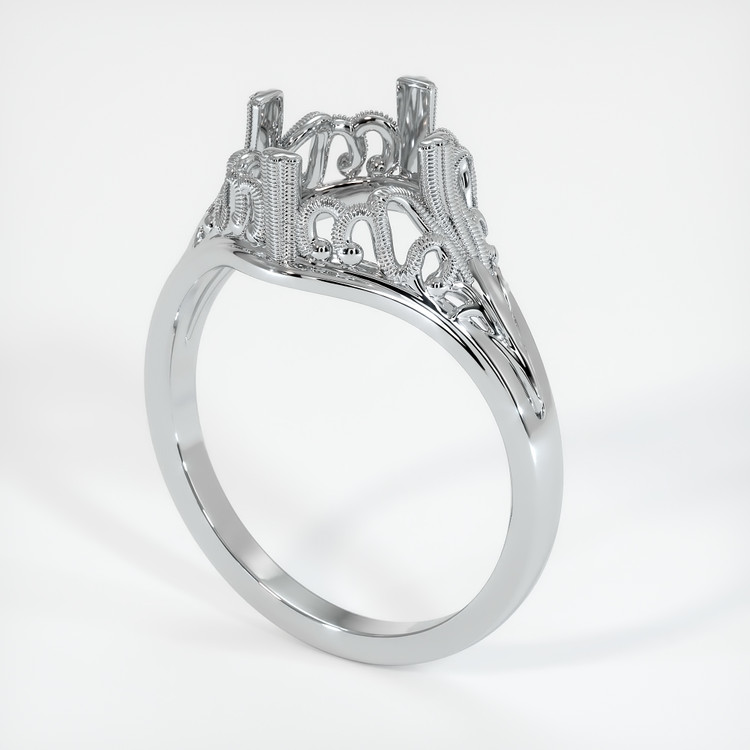 14K White Gold Antique Style Ring Setting