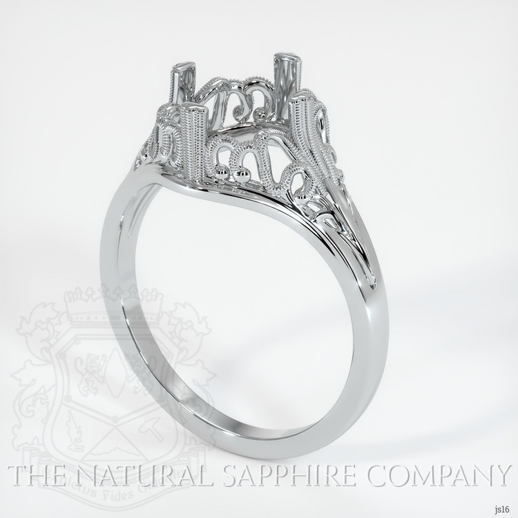 14K White Gold Antique Style Ring Setting