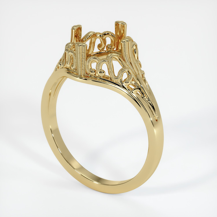 14K Yellow Gold Antique Style Ring Setting
