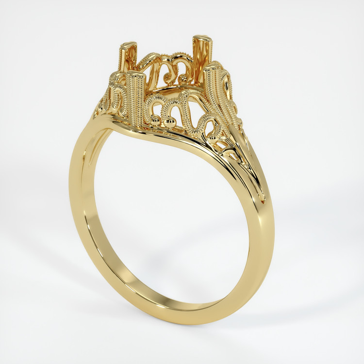 18K Yellow Gold Antique Style Ring Setting