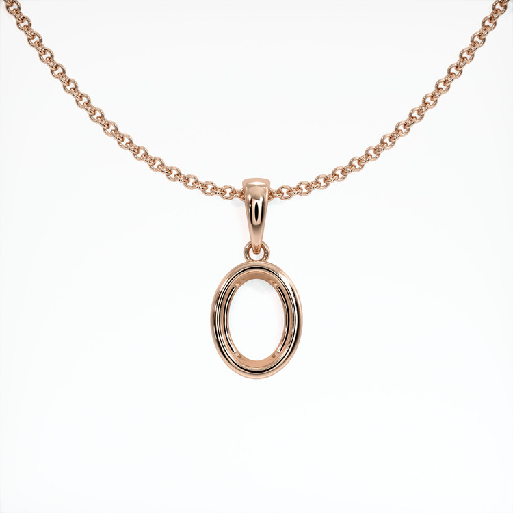 14K Rose Gold Bezel Pendant Setting