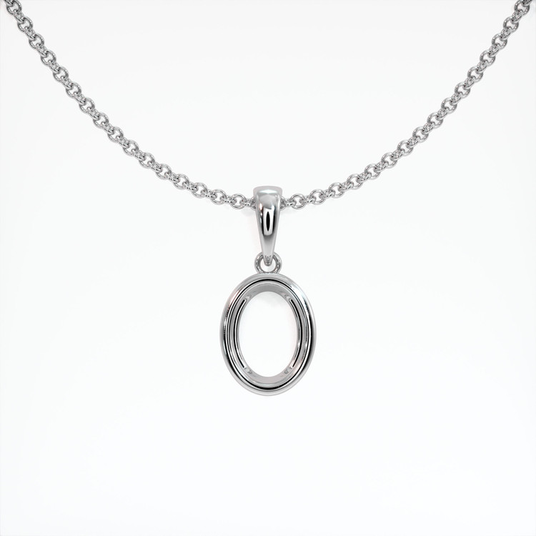 14K White Gold Bezel Pendant Setting