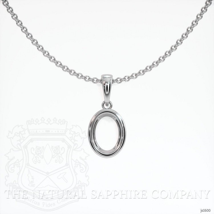 14K White Gold Bezel Pendant Setting