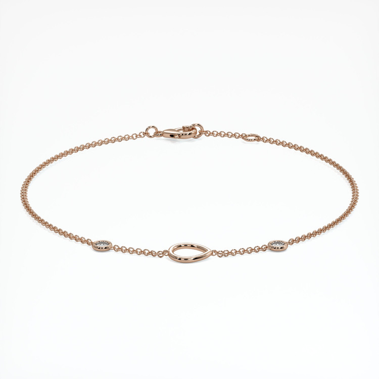 14K Rose Gold Accent Stones Bracelet Setting