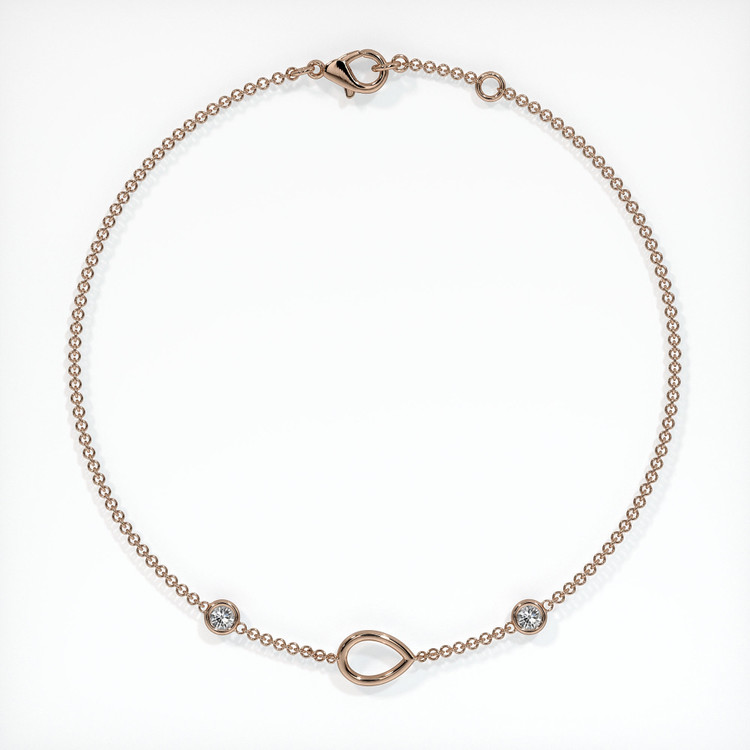 14K Rose Gold Accent Stones Bracelet Setting
