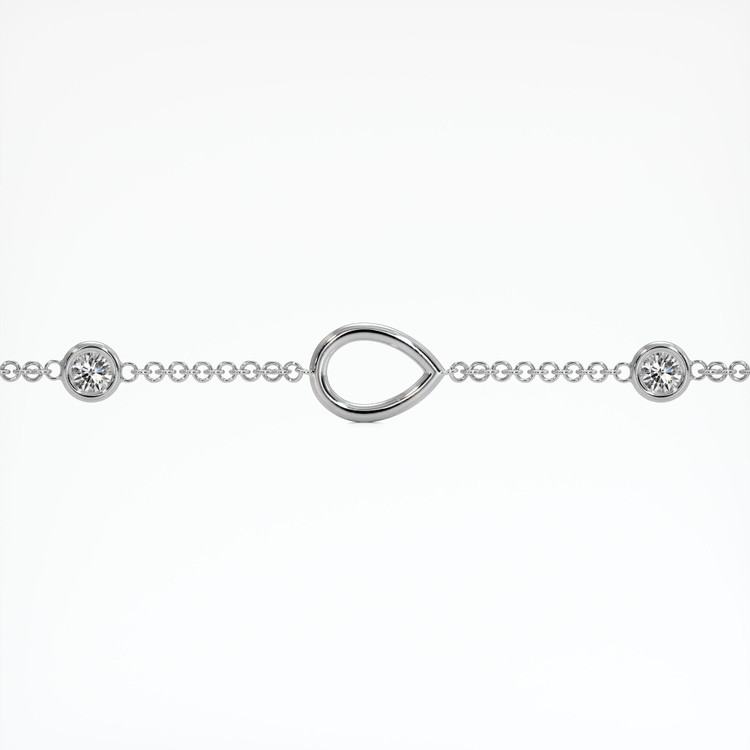 14K White Gold Accent Stones Bracelet Setting