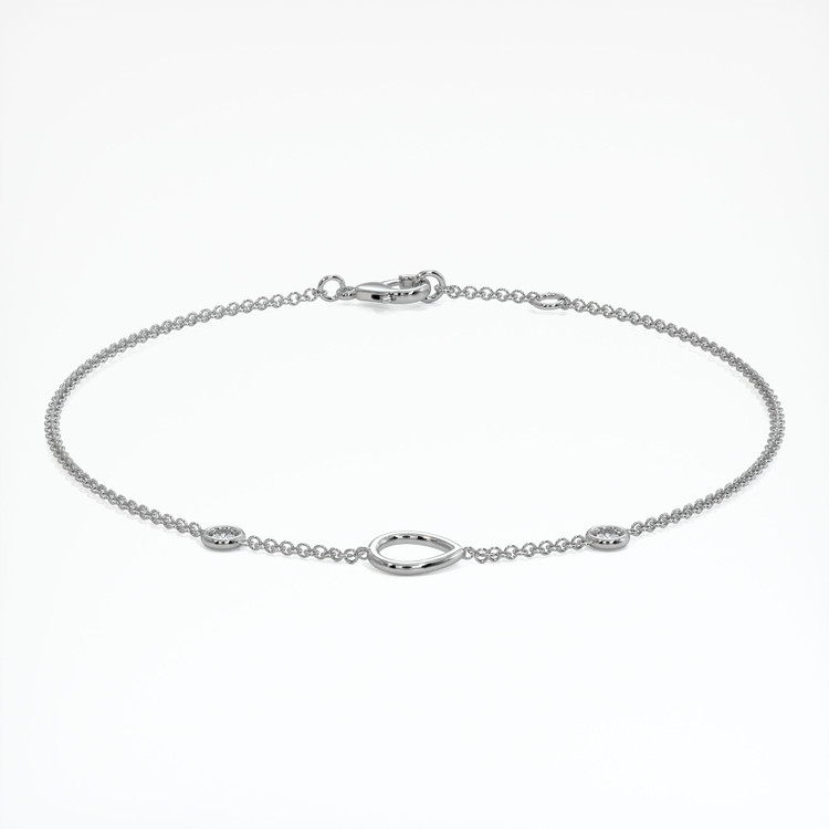 14K White Gold Accent Stones Bracelet Setting