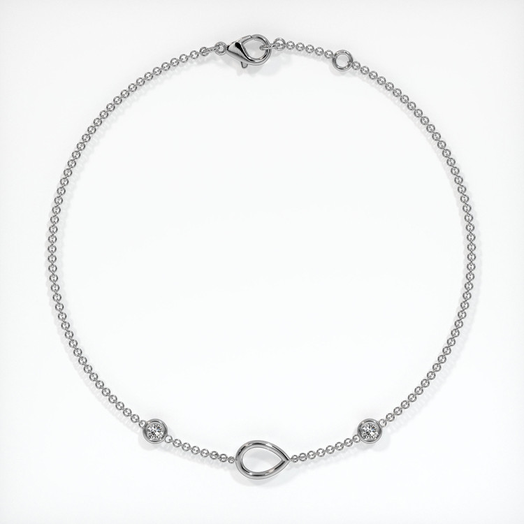 14K White Gold Accent Stones Bracelet Setting