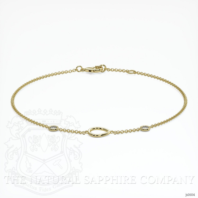 18K Yellow Gold Accent Stones Bracelet Setting