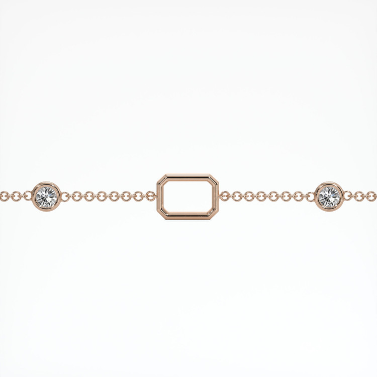 14K Rose Gold Accent Stones Bracelet Setting