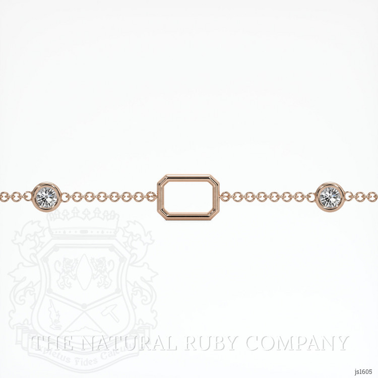 14K Rose Gold Accent Stones Bracelet Setting