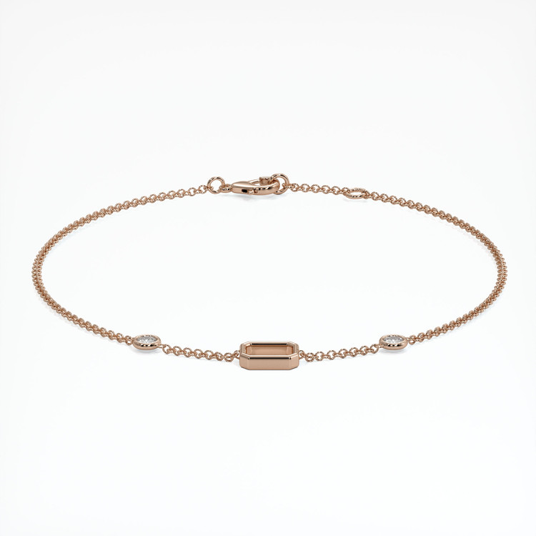 14K Rose Gold Accent Stones Bracelet Setting