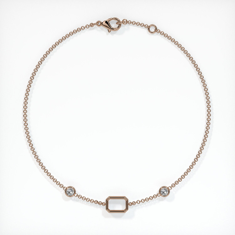 14K Rose Gold Accent Stones Bracelet Setting