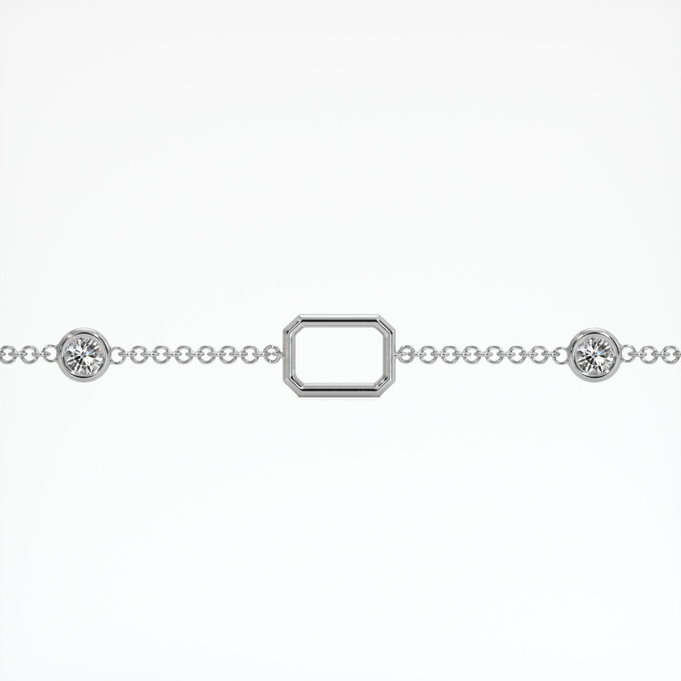 14K White Gold Accent Stones Bracelet Setting