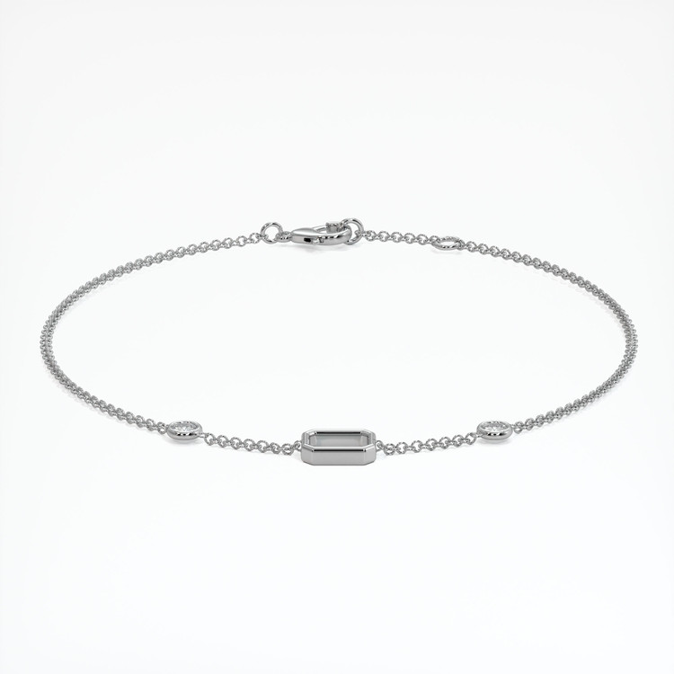 14K White Gold Accent Stones Bracelet Setting