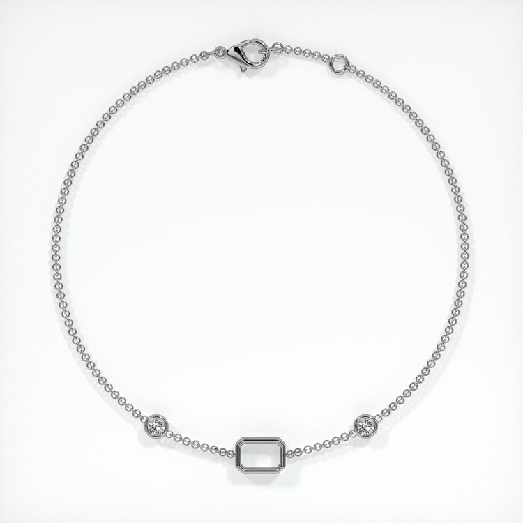 18K White Gold Accent Stones Bracelet Setting