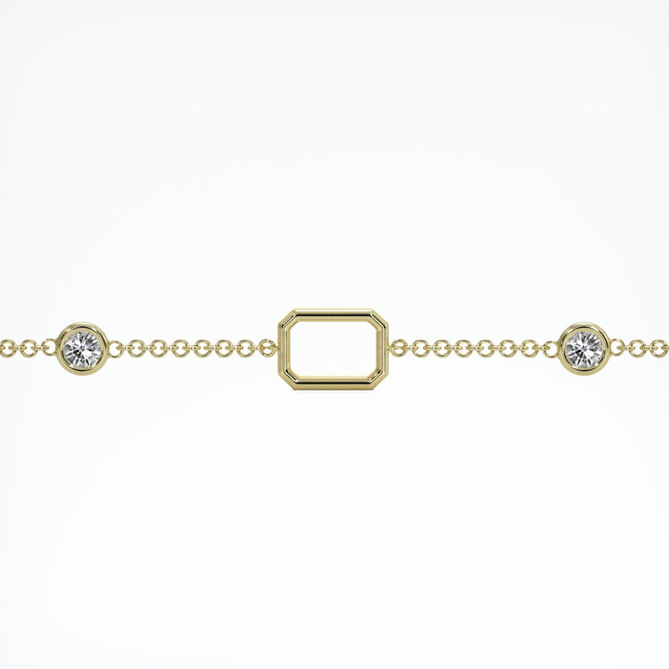 14K Yellow Gold Accent Stones Bracelet Setting