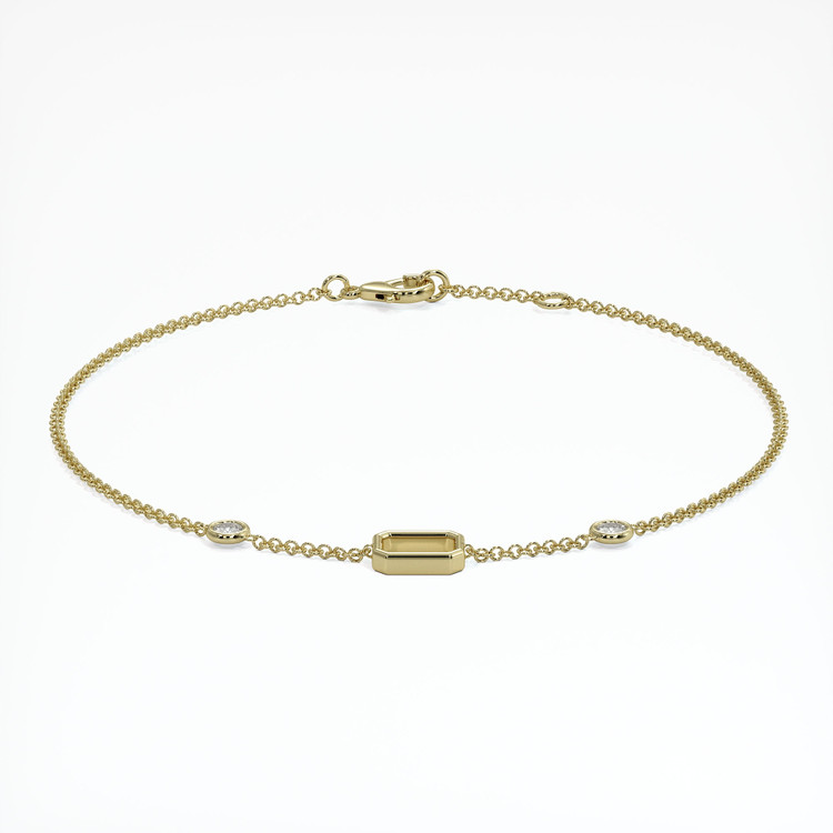 14K Yellow Gold Accent Stones Bracelet Setting
