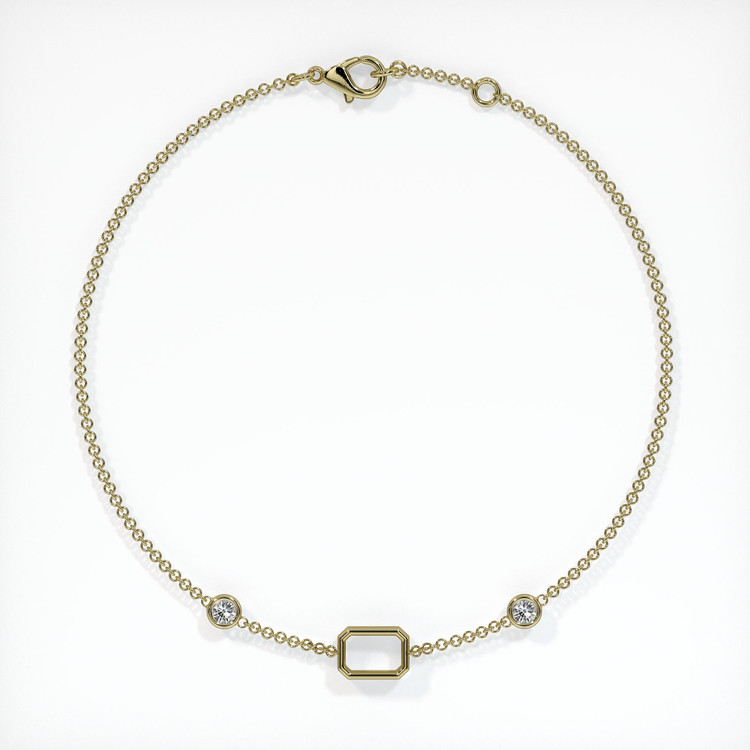 14K Yellow Gold Accent Stones Bracelet Setting