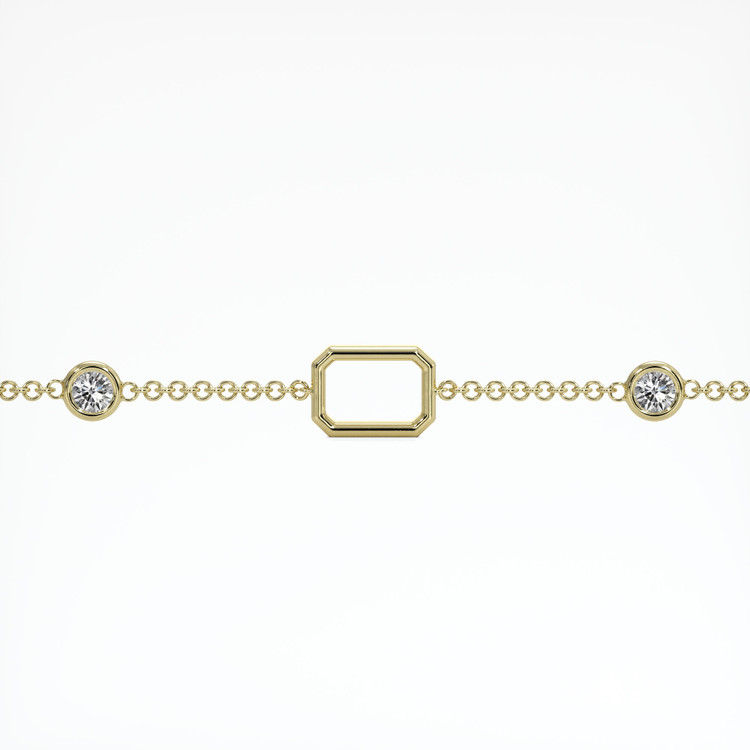 18K Yellow Gold Accent Stones Bracelet Setting