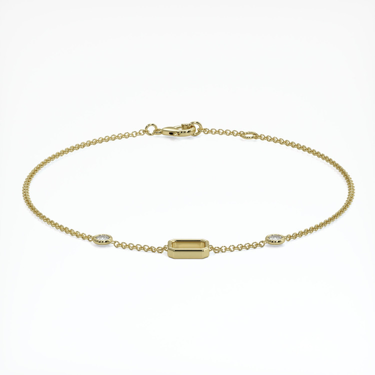 18K Yellow Gold Accent Stones Bracelet Setting