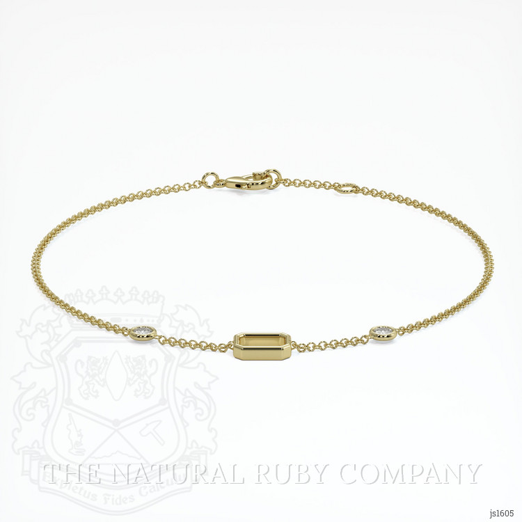 18K Yellow Gold Accent Stones Bracelet Setting