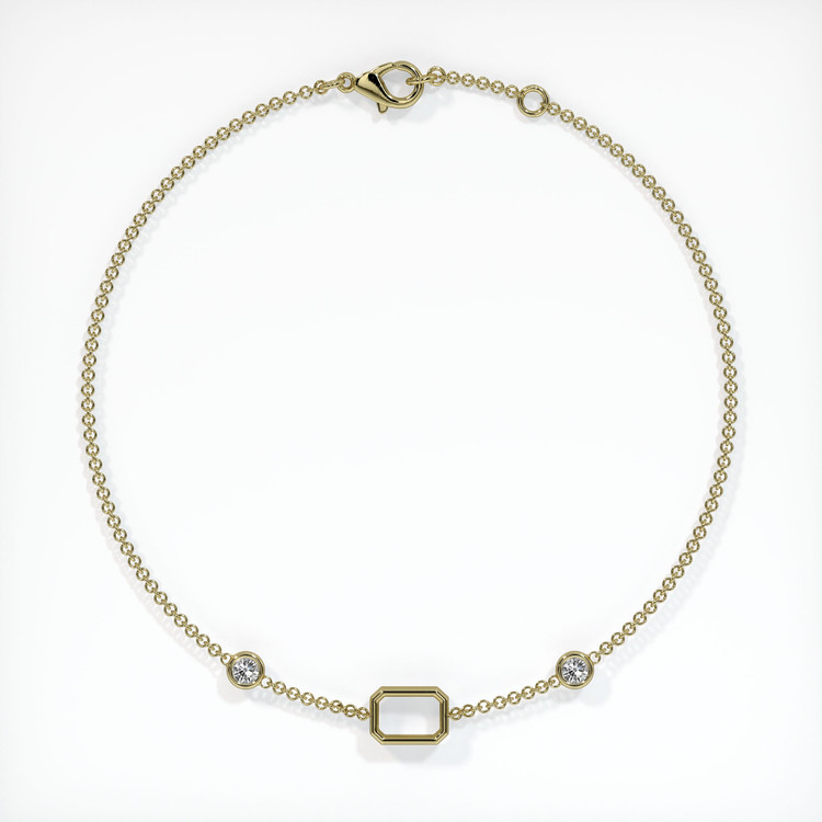 18K Yellow Gold Accent Stones Bracelet Setting