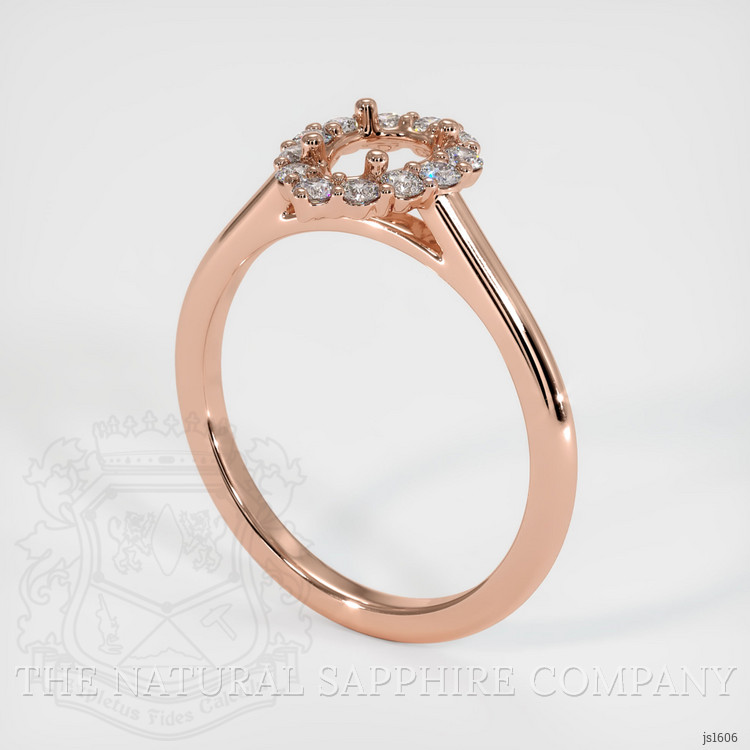 14K Rose Gold Halo Ring Setting