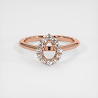 14K Rose Gold Halo Ring Setting Image