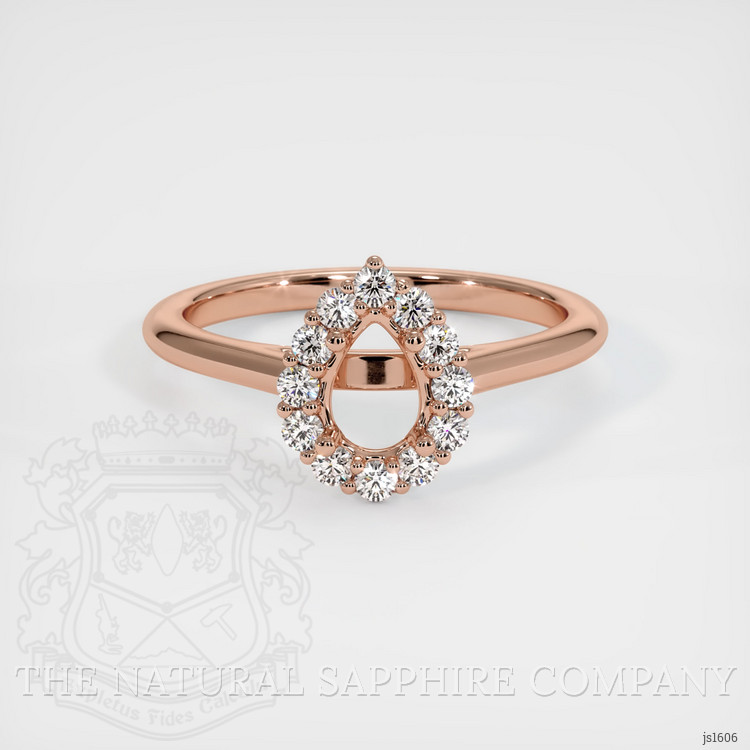 14K Rose Gold Halo Ring Setting