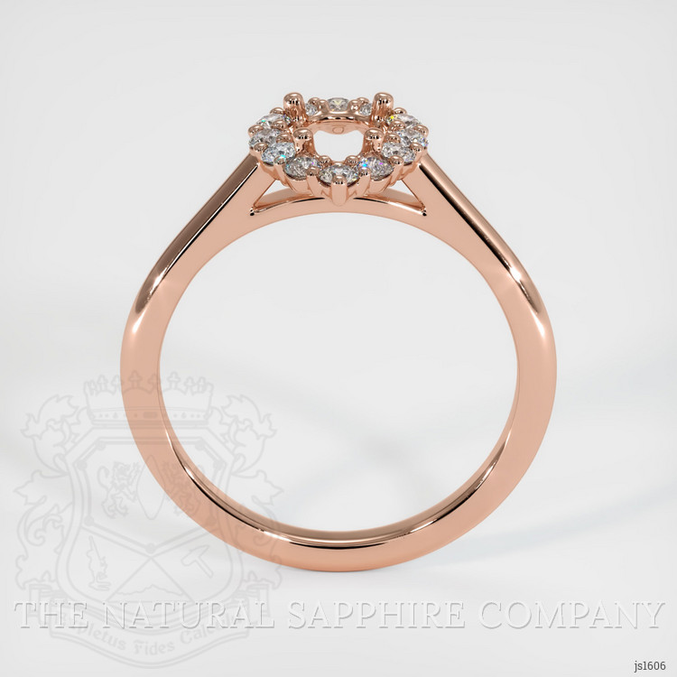 14K Rose Gold Halo Ring Setting