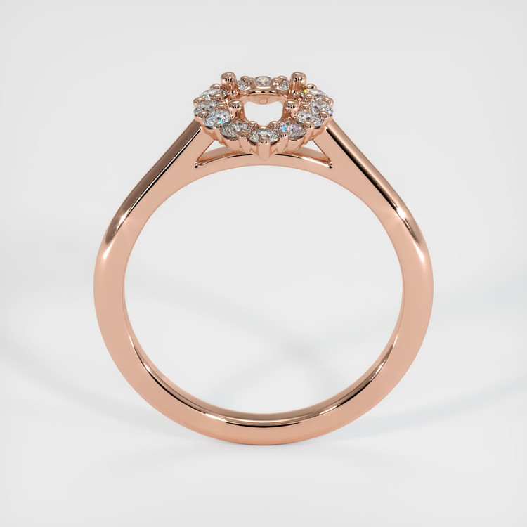 14K Rose Gold Halo Ring Setting