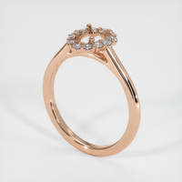 18K Rose Gold Halo Ring Setting Image