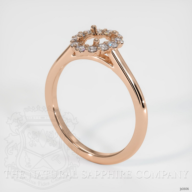 18K Rose Gold Halo Ring Setting