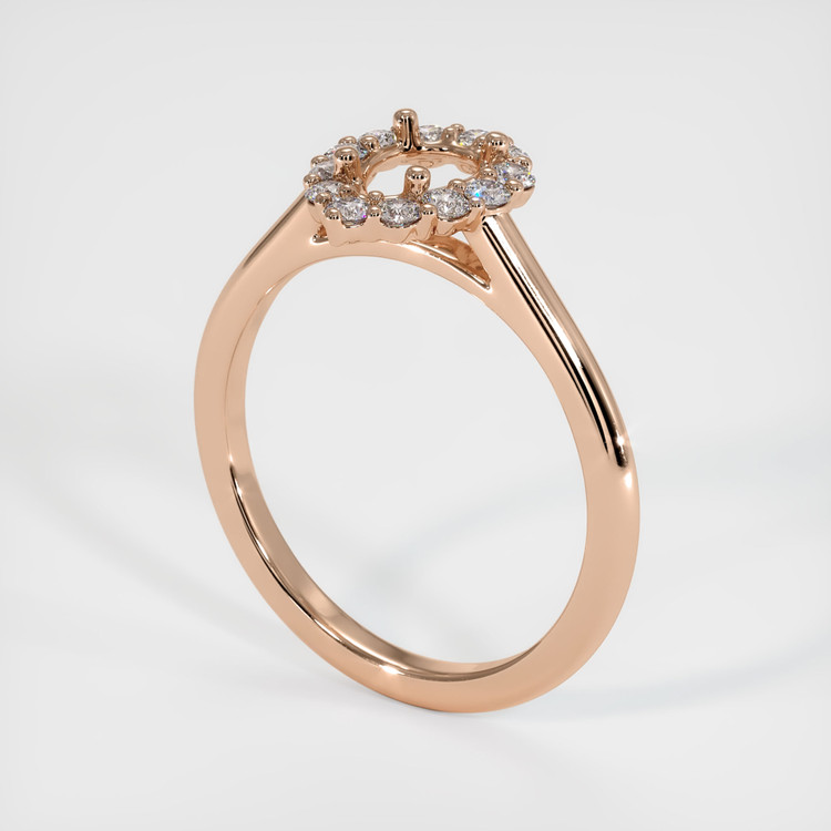 18K Rose Gold Halo Ring Setting