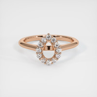 18K Rose Gold Halo Ring Setting Image