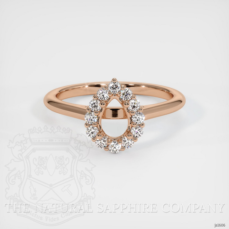 18K Rose Gold Halo Ring Setting