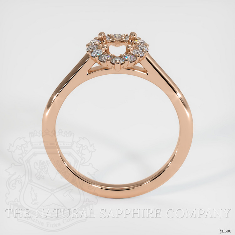 18K Rose Gold Halo Ring Setting