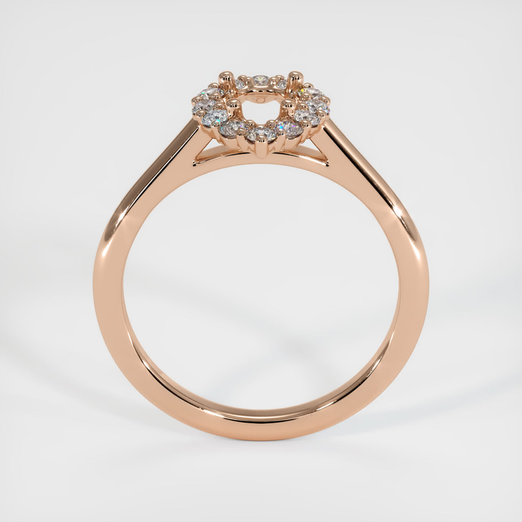 18K Rose Gold Halo Ring Setting
