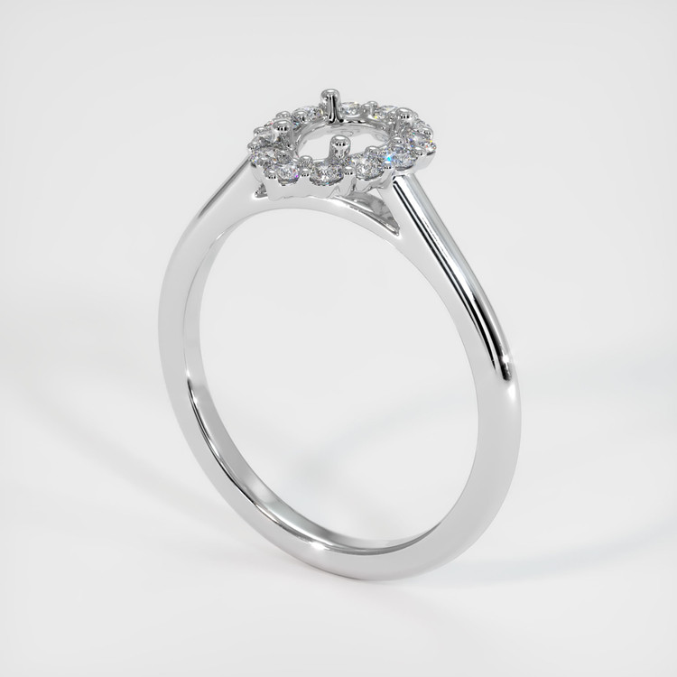 14K White Gold Halo Ring Setting