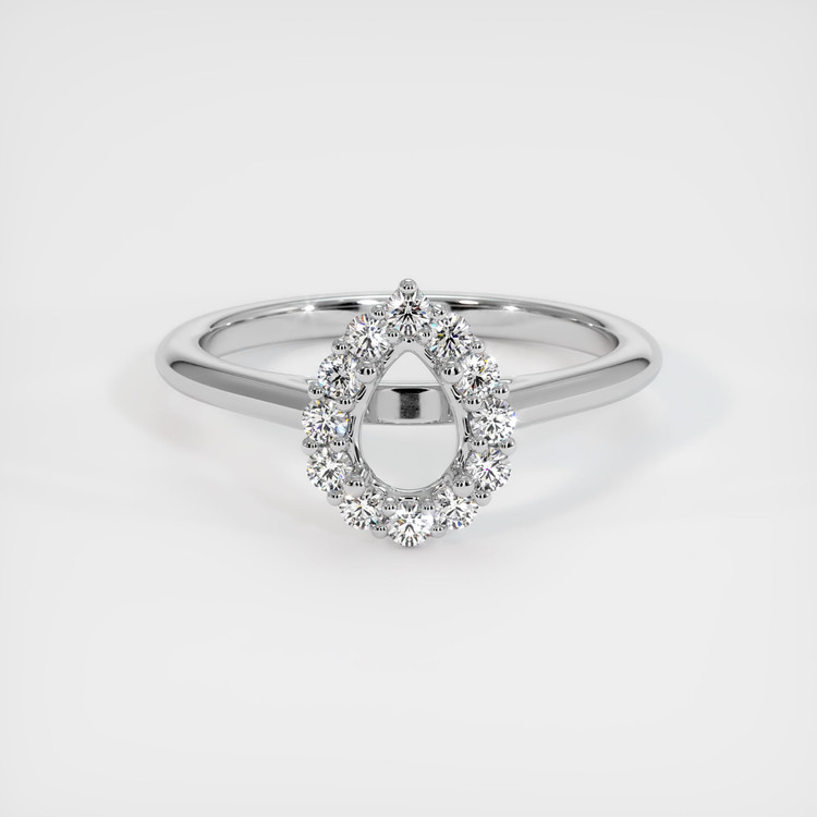 14K White Gold Halo Ring Setting